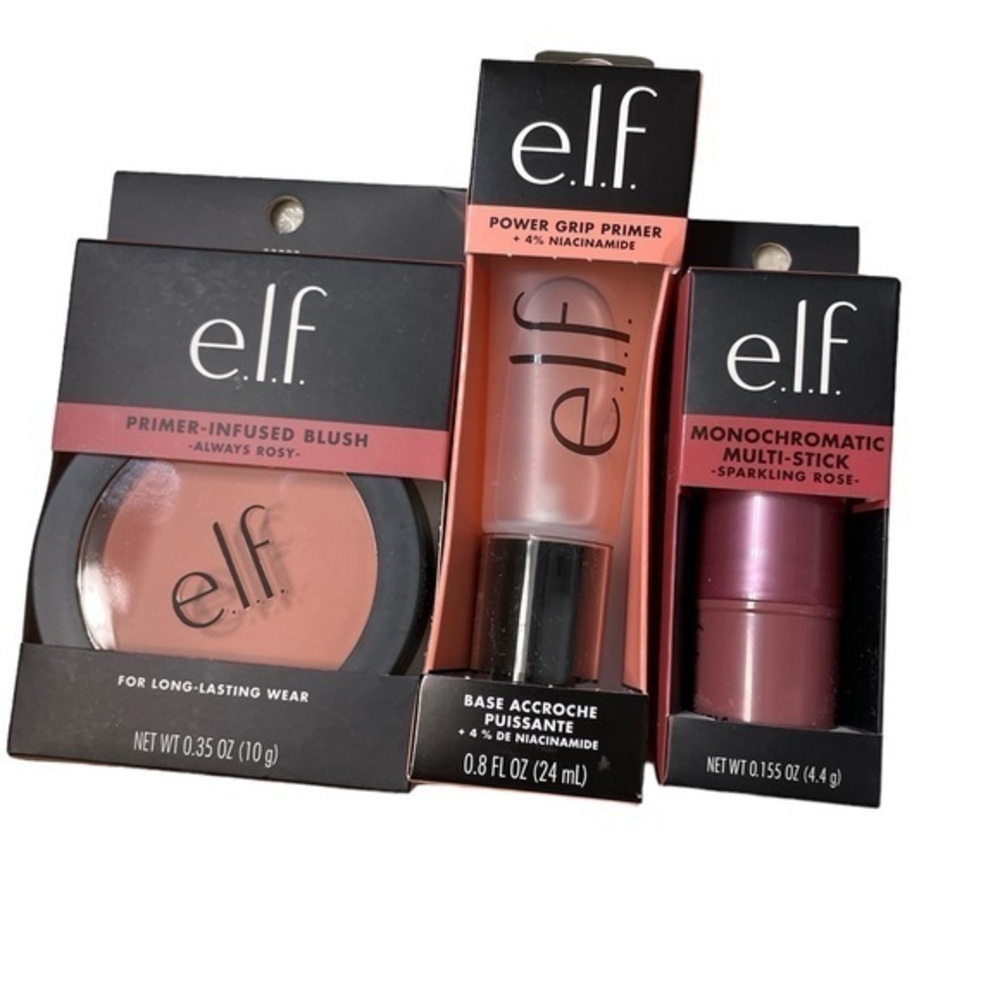 Elf Cosmetics Lot Power Grip Primer‎ Multi-Stick Primer Infused Blush New